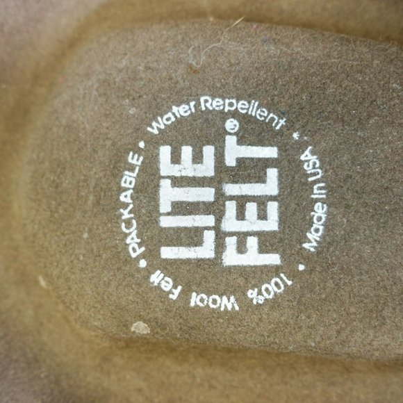 LITE FELT Women Brown Beige Felted Hat XL Braided Strap Wide brim 100% Wool Cozy - Picture 2 of 10